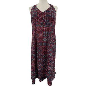Krimson Klover women’s L Sleeveless Halter Maxi Dress With Geometric Pattern